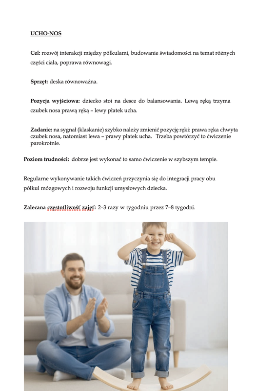 Ćwiczenie 'Ucho-Nos'